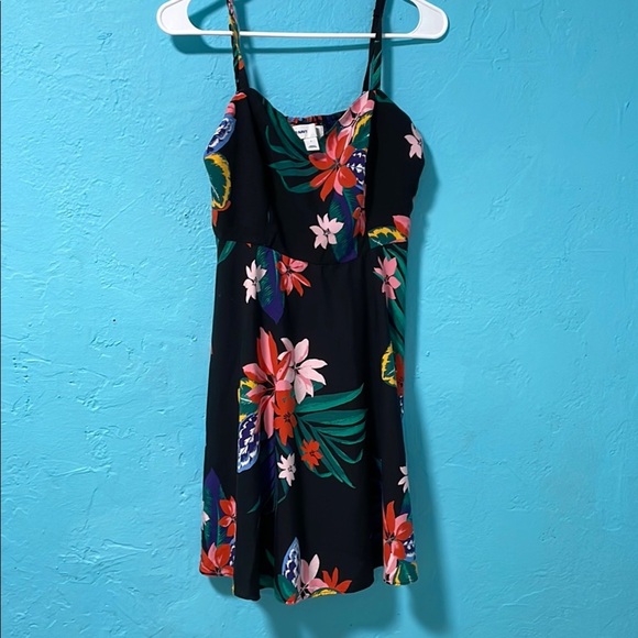 Fit & Flare Black Floral Cami Dress size L - Picture 3 of 7